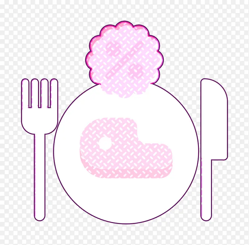 午餐图标 餐厅图标 粉色