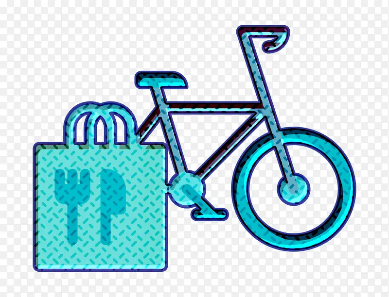 自行车图标 食品配送图标 自行车