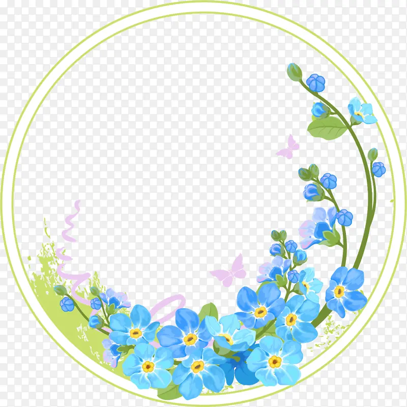花卉设计 花朵 蓝色花朵