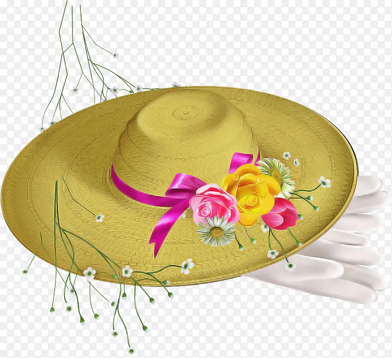 黄色 花瓣 帽子