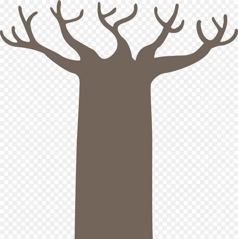 抽象树 卡通树 鹿