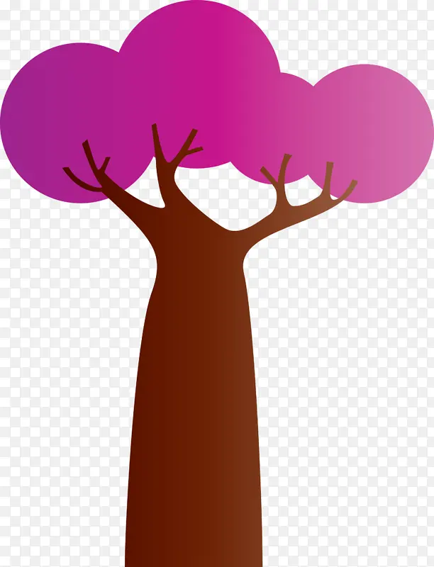 抽象树 卡通树 紫色