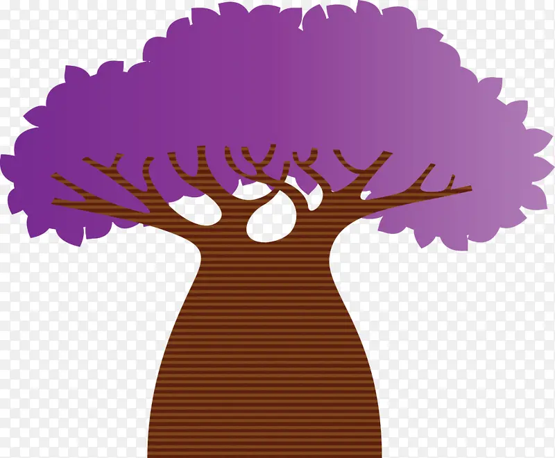 抽象树 卡通树 紫色