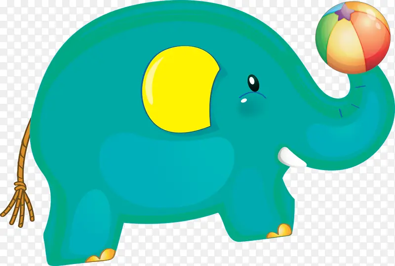 印度大象 动物雕像 绿色