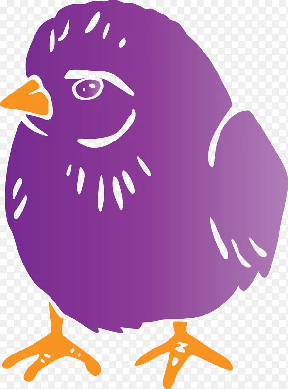 鸡肉 卡通 紫色
