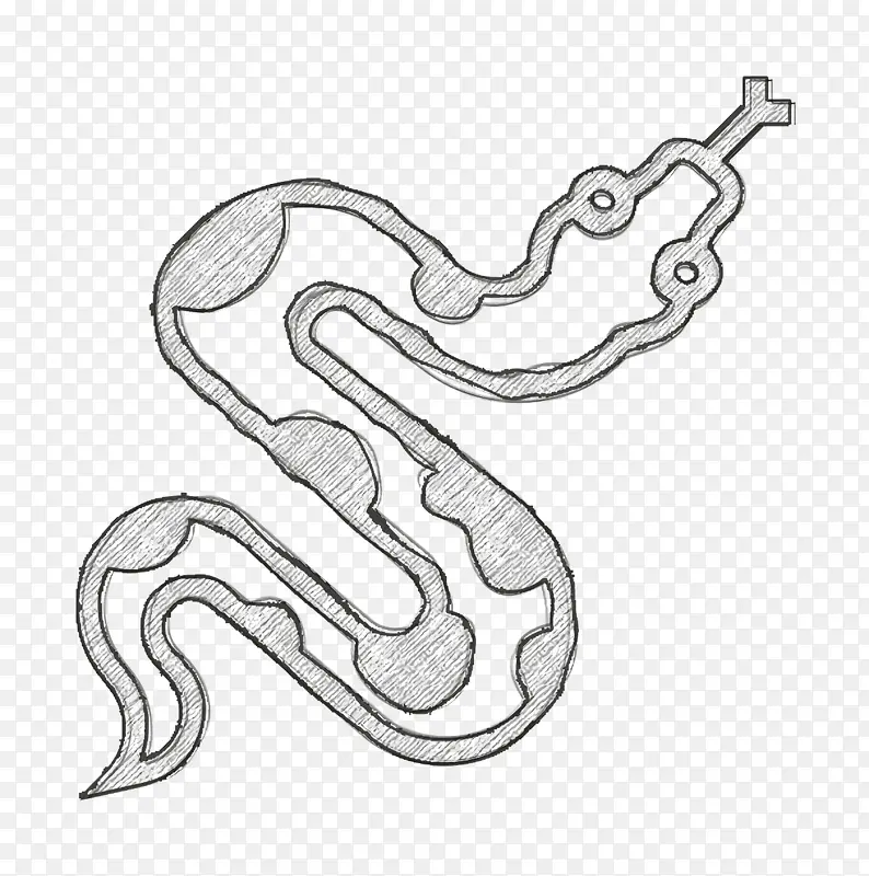 蛇形图标 宠物店图标 线条艺术