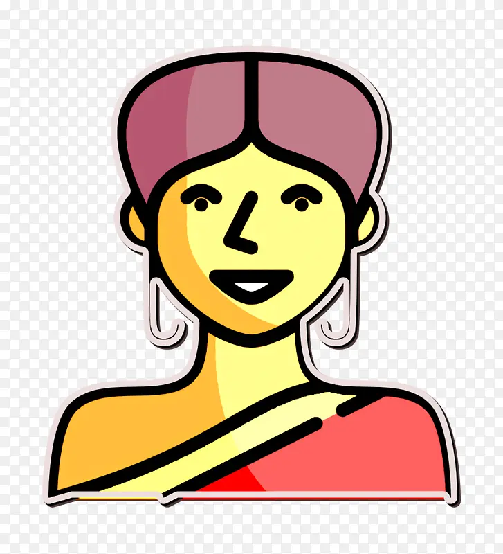 印度图标 女人图标 米