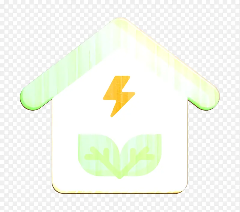 绿色房屋图标 可再生能源图标 萨斯卡通
