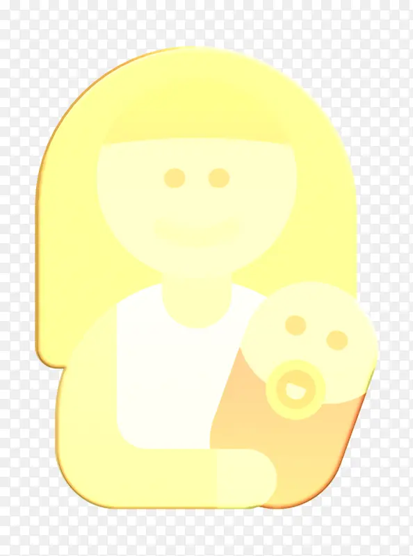 婴儿图标 母亲图标 黄色