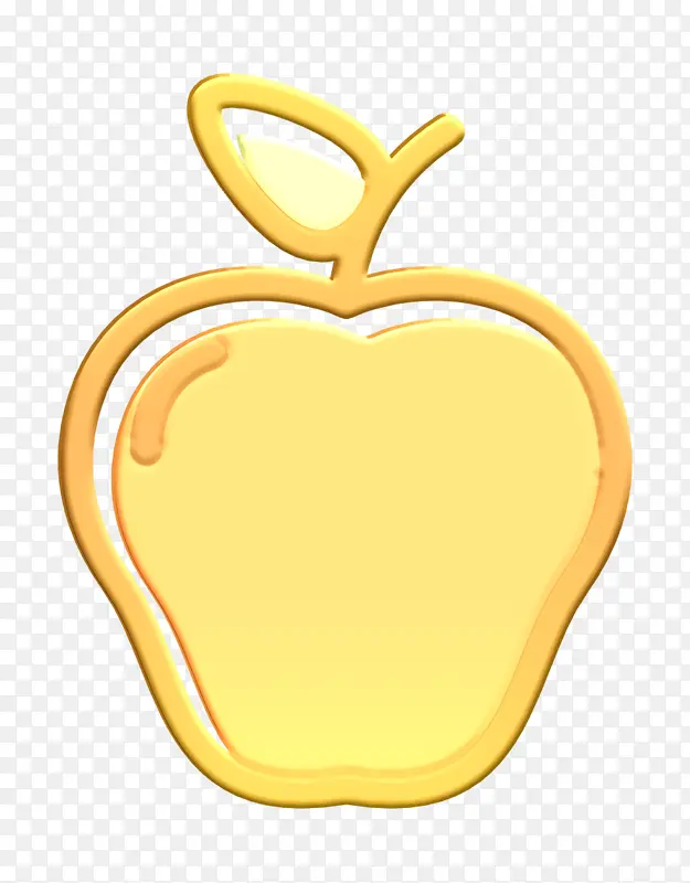 苹果图标 水果图标 线性彩色食品套装图标