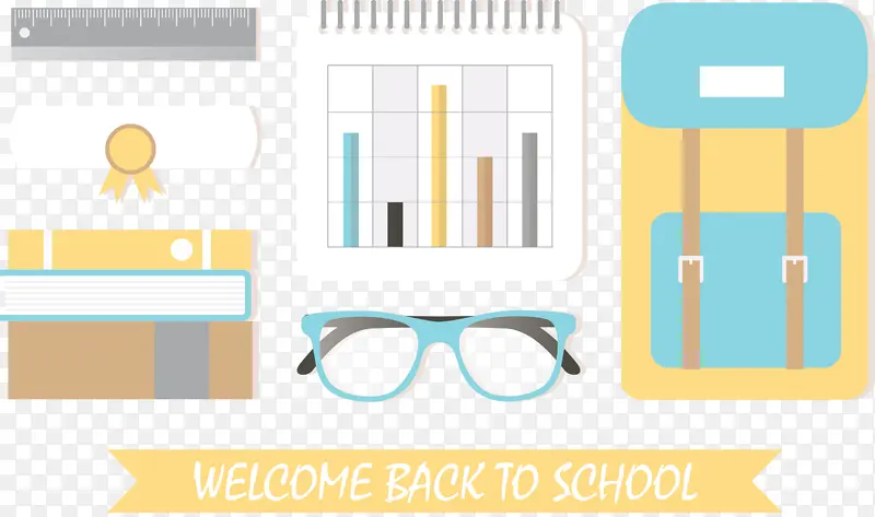 欢迎回到学校 回到学校 眼镜