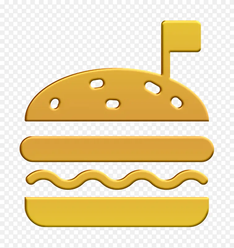 汉堡图标 食物图标 黄色