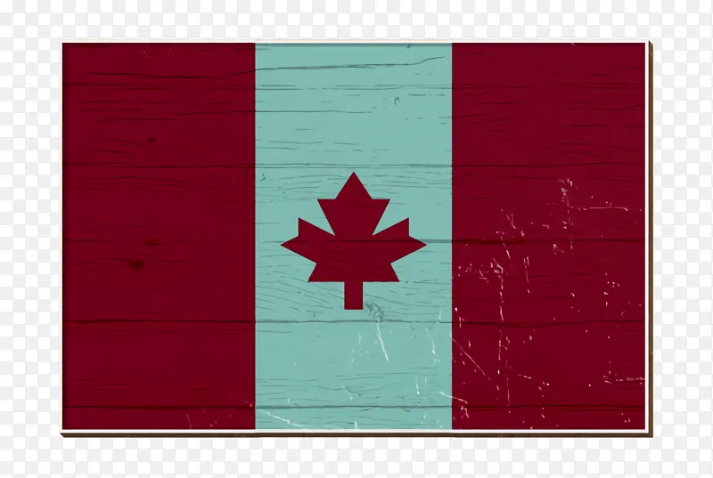 加拿大图标 长方形国家简单旗帜图标 长方形