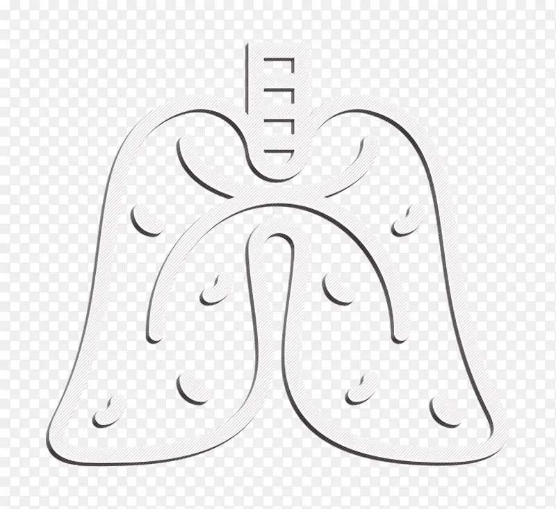 医疗器械图标 肺图标 黑白