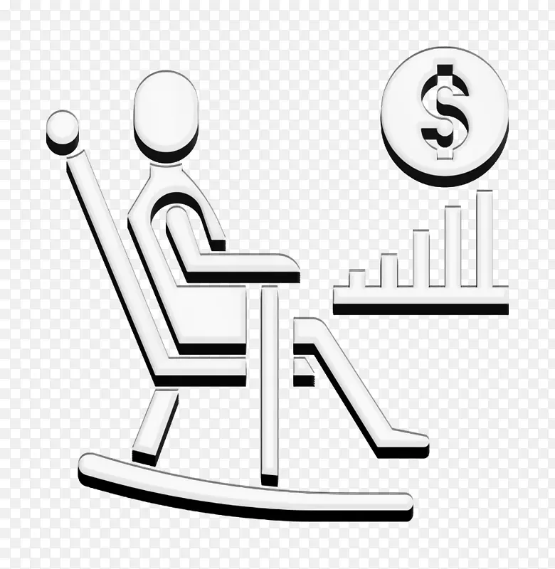养老金图标 储蓄和投资图标 椅子