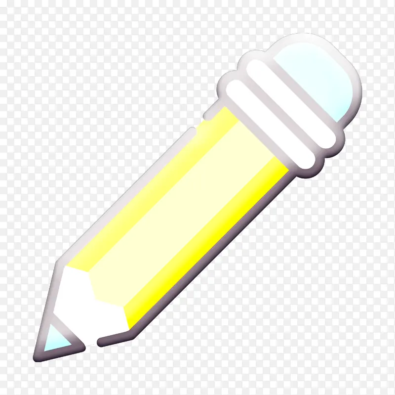 铅笔图标 平面设计图标 黄色
