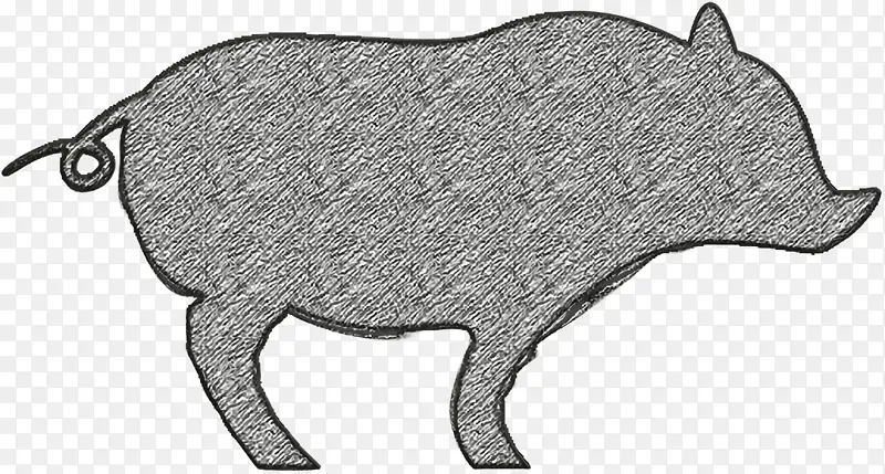 动物剪影图标 动物图标 小猪图标