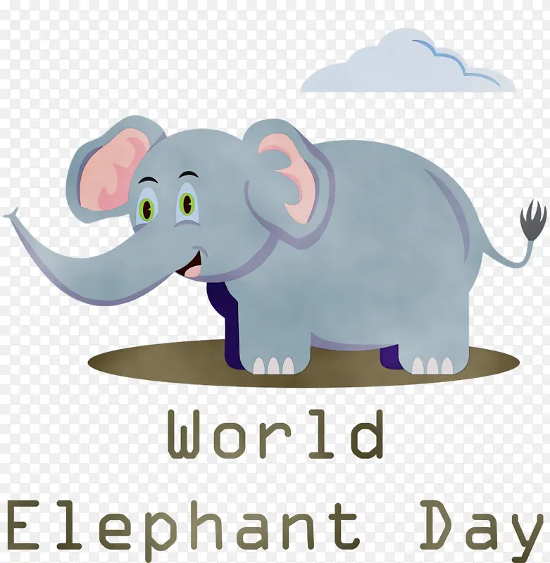 世界大象日 水彩画 颜料