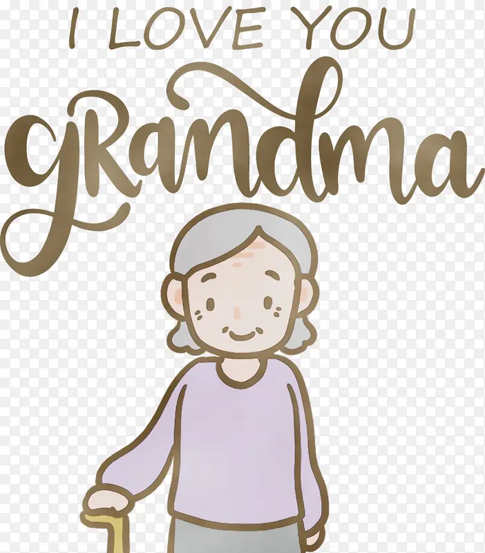 奶奶 奶奶节 水彩画