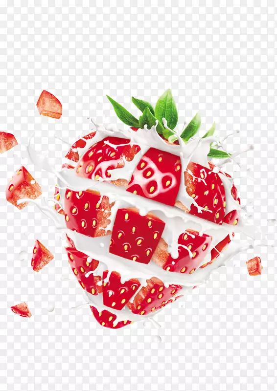 创意牛奶草莓