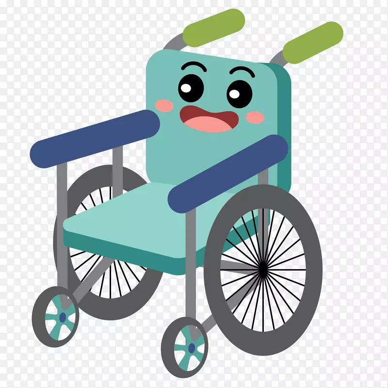 可爱卡通交通工具轮椅矢量免抠图