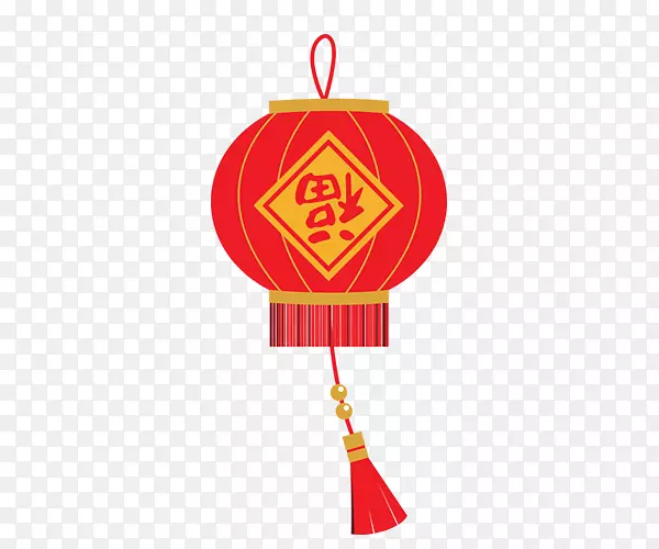 中国风红色福字灯笼