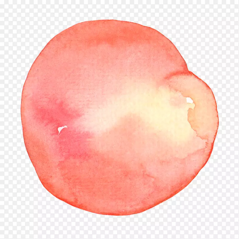 水彩桃子粉红色