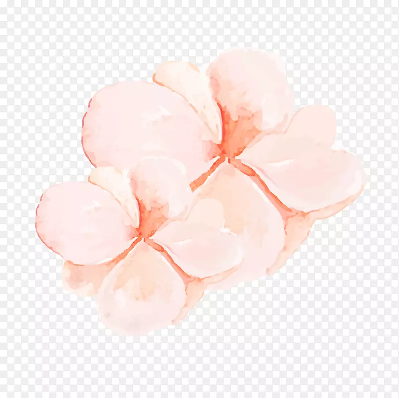 唯美粉红色花朵手绘水彩花朵设计