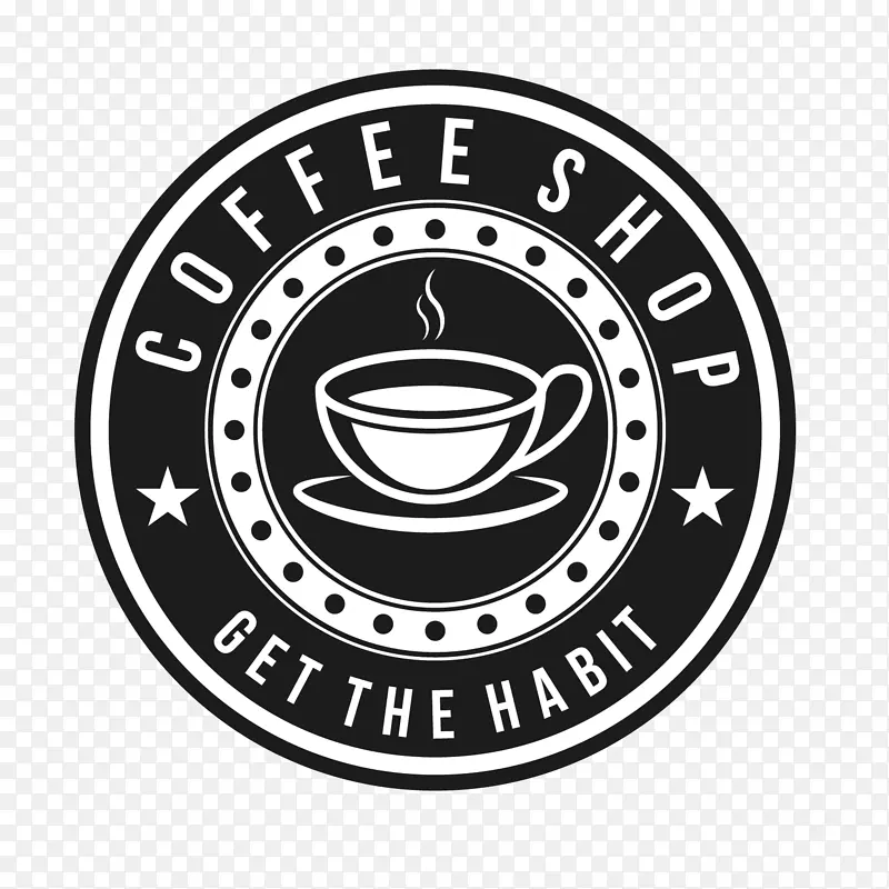 圆形黑色矢量咖啡logo