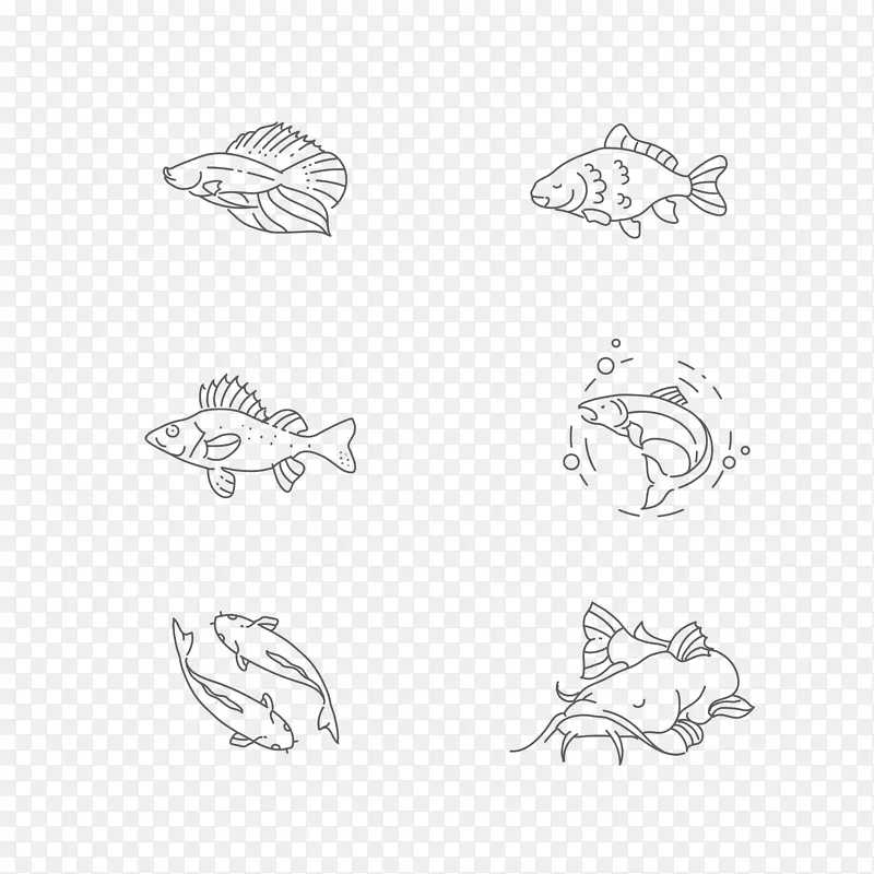 动物鱼类大海小鱼矢量图集