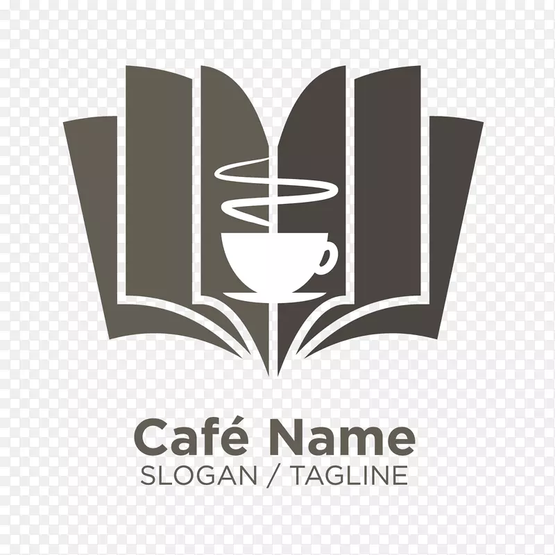 书籍矢量咖啡logo