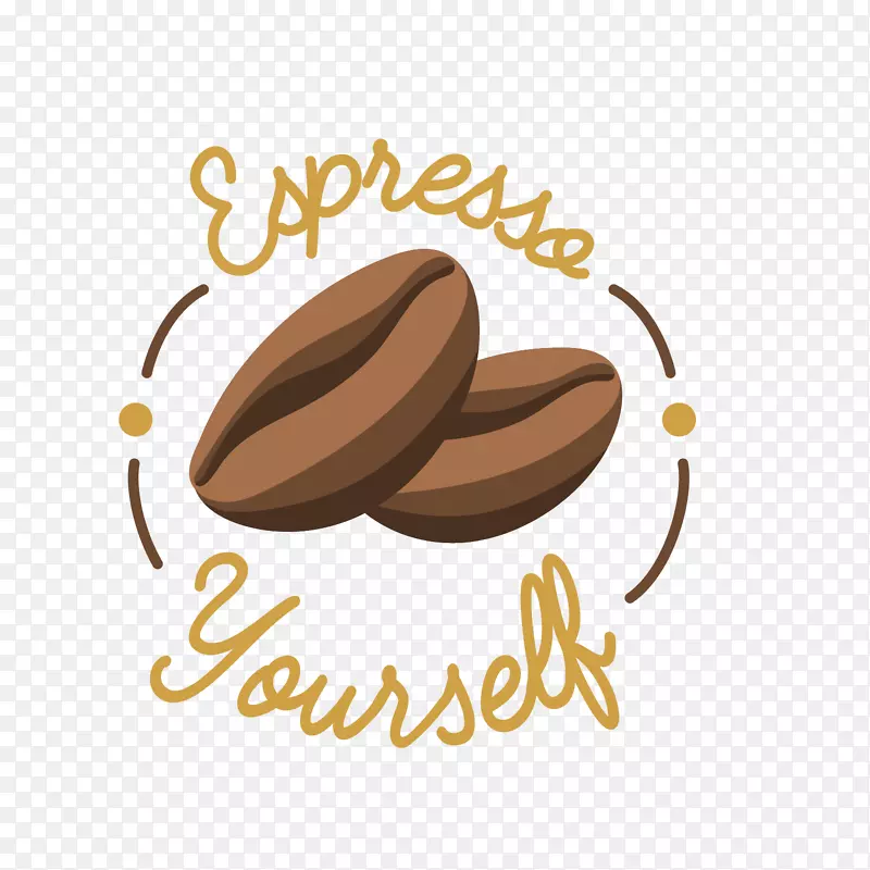棕色咖啡豆咖啡矢量logo