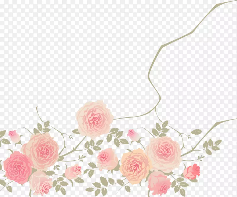 文艺风粉色花朵装饰