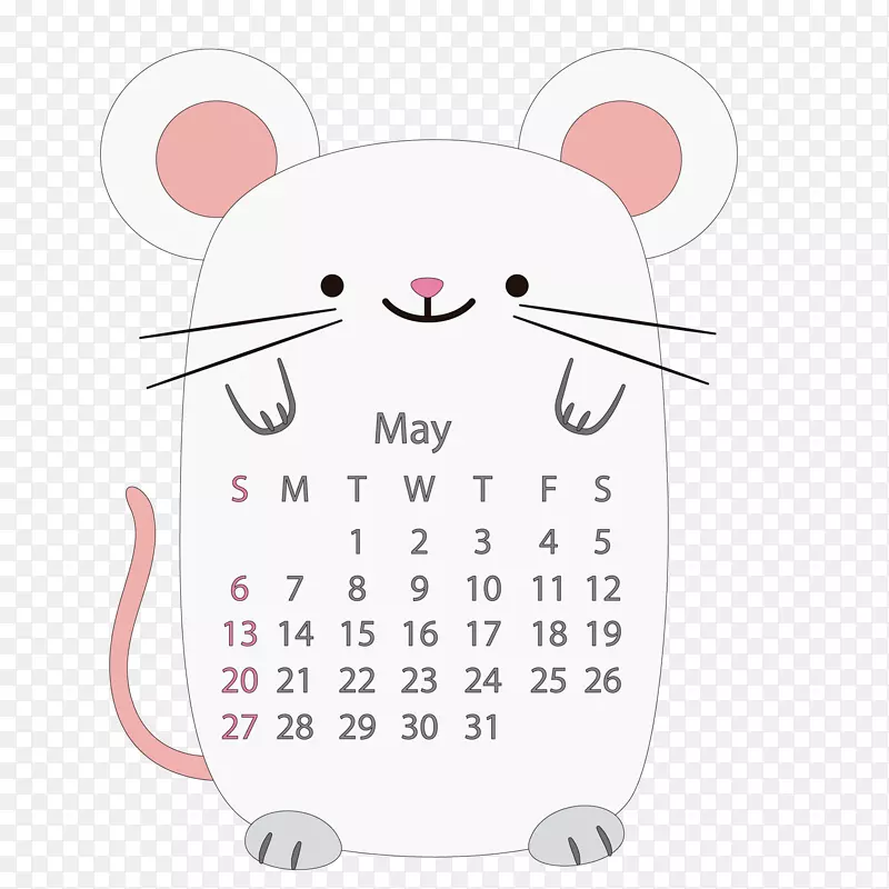 小老鼠装饰日历背景