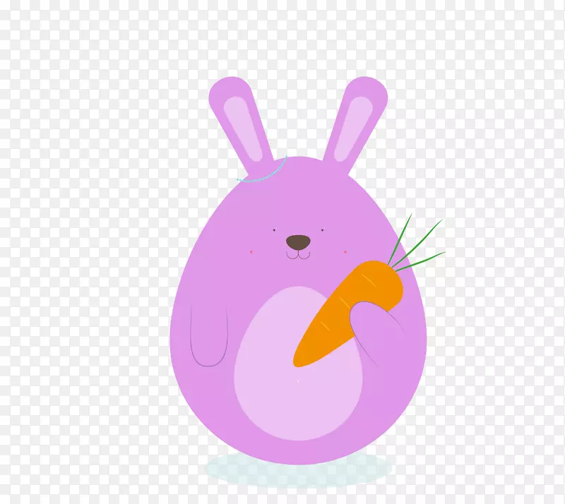 卡通复活节紫色兔子简笔画图标吉