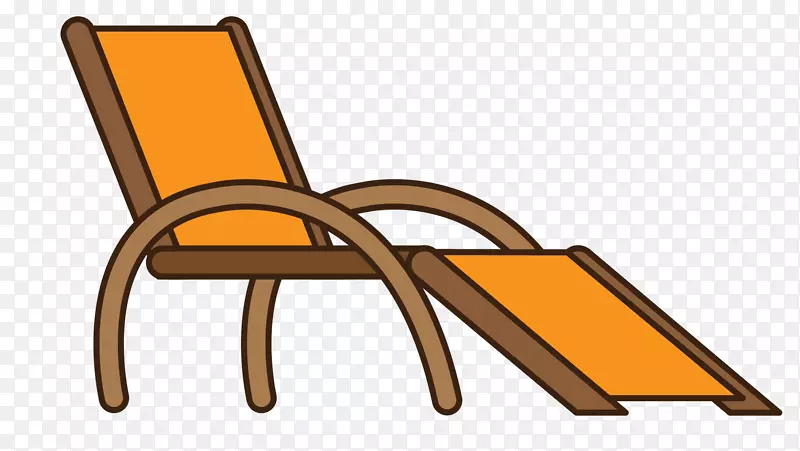 扁平风格黄色沙滩椅