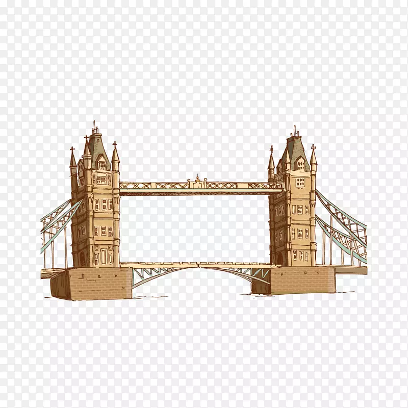 一个手绘大的伦敦大桥