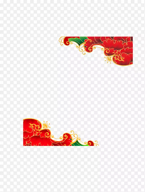 中国风大红喜庆花纹装饰