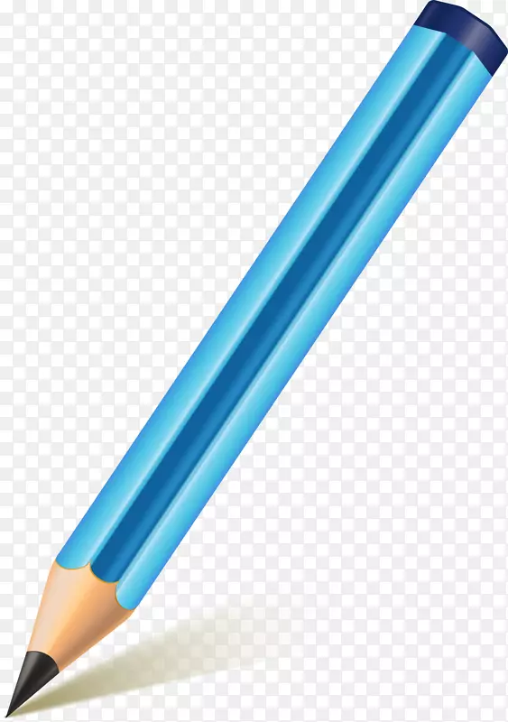 蓝色卡通铅笔