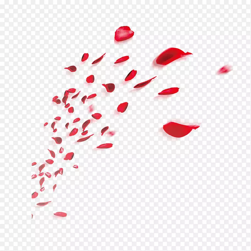 红色飞溅的花瓣碎片免抠素材