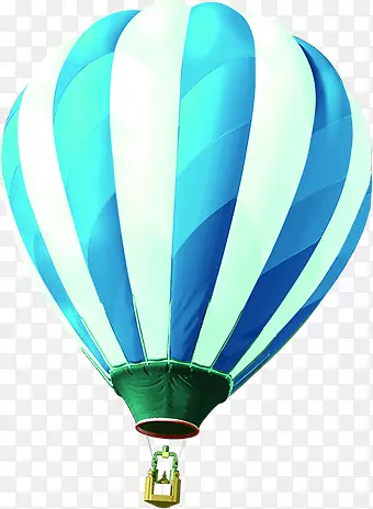 条纹蓝白飘扬热气球