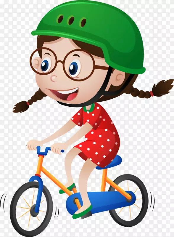 自行车大赛骑车的小女孩