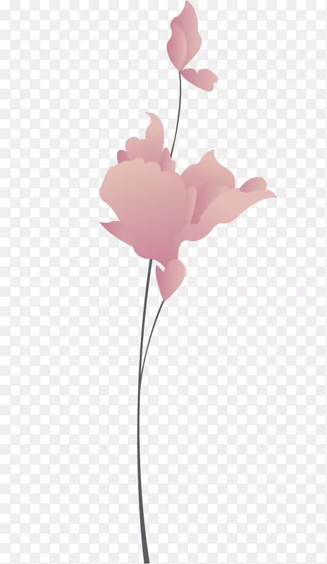 矢量粉色插画花朵