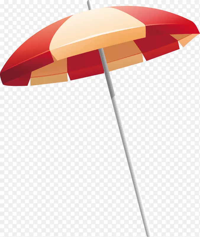 一把红色海边遮阳伞