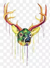 创意卡通手绘鹿头