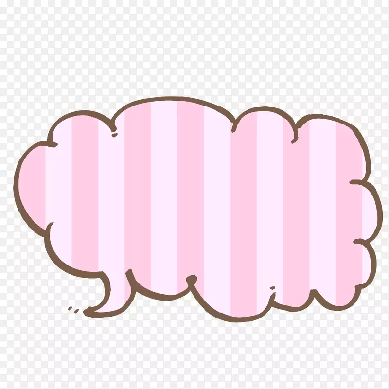 粉色条纹云朵对话框