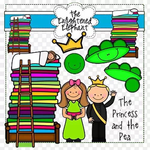 卡通豌豆公主和王子