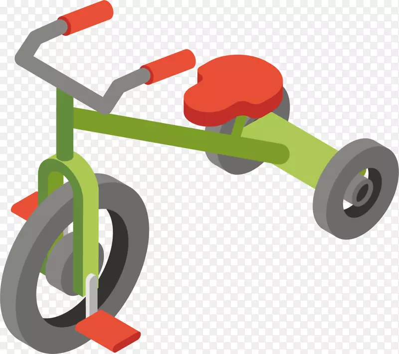 绿色立体玩具脚踏车