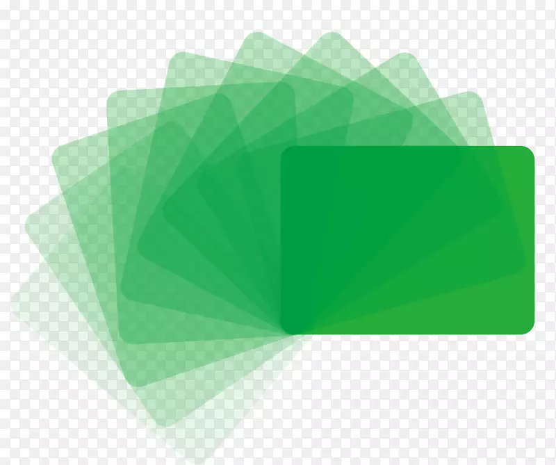 矢量绿色圆角矩形旋转叠影