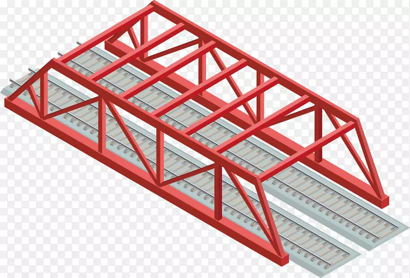 矢量图红色桥面框架